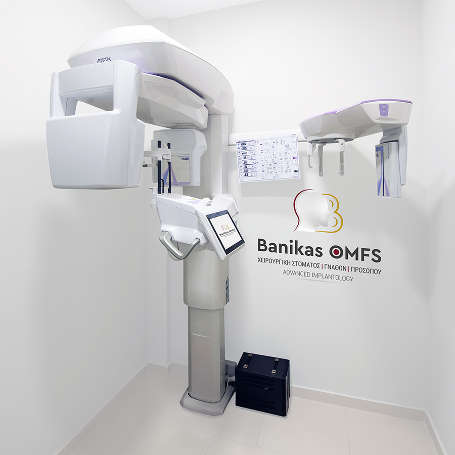 Μηχάνημα CBCT Αξονικής Τομογραφίας Banikas OMFS – Κατερίνη Μηχάνημα CBCT αξονικής τομογραφίας στο ιατρείο Banikas OMFS - Γναθοχειρουργός Κατερίνη Βασίλης Μπανίκας